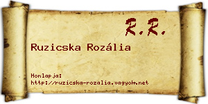 Ruzicska Rozália névjegykártya