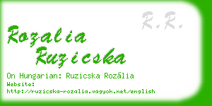 rozalia ruzicska business card